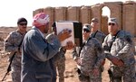 Dhief Muhsen, curator for the historical sites at Ur, shows Soldiers from the 449th Aviation Support Battalion, 36th Combat Aviation Brigade, how the city used to look several thousand years ago. (U.S. Army photo by 