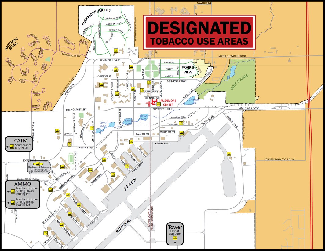 Designated Tobacco Use Areas on Ellsworth Air Force Base