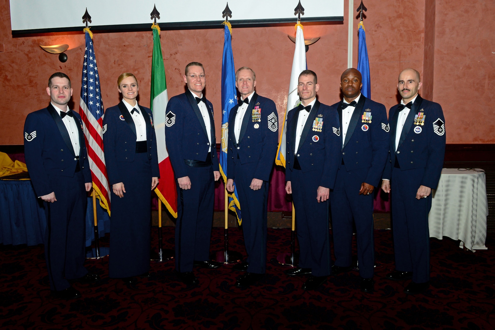 Chief Master Sgt. of the Air Force James Cody poses with the Airman Leadership School instructors during an ALS graduation at Aviano Air Base, Italy, Mar. 28, 2013. Cody was the guest speaker for the graduation class and gave all the new NCOs helpful leadership advice. (U.S. Air Force photo/Airman 1st Class Matthew Lotz) 