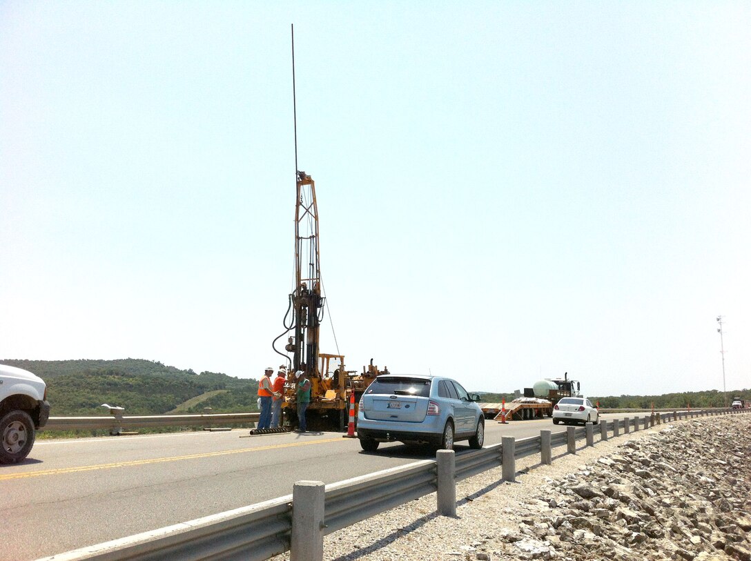 Core borings will be drilled on the Table Rock Dam embankments April 2-9.