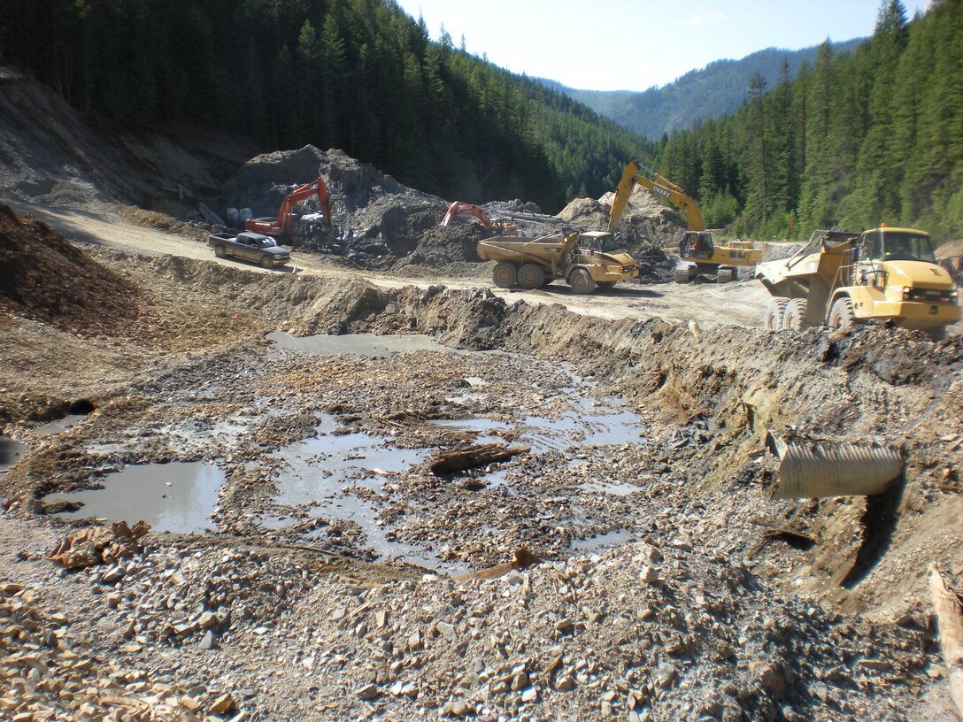 During construction, the crew encountered this substance, which was a byproduct of the milling operations. In its undisturbed state, it looked like clay. But when the vibration of the excavator disturbed it, it liquefied. They had to mix concrete in with it to stabilize it before it could be moved.