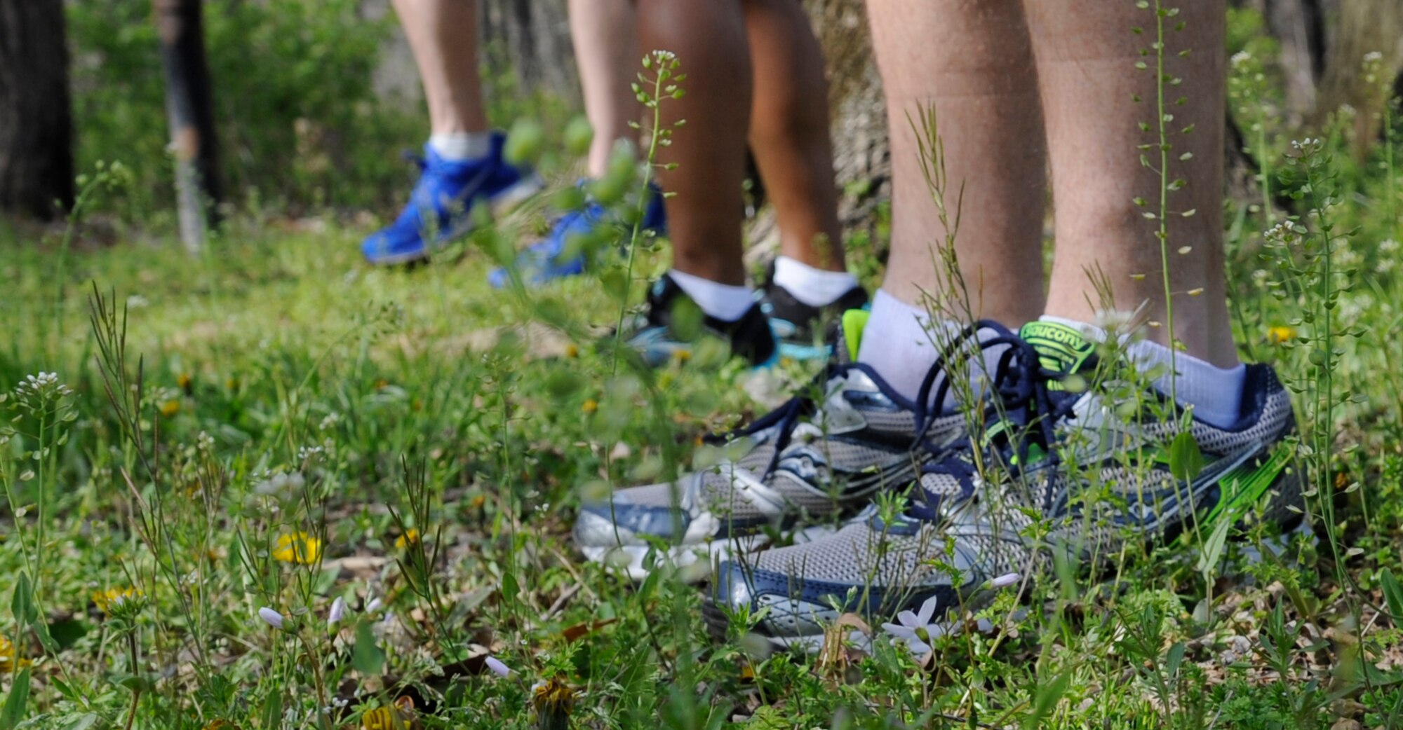 Members of Team Whiteman prepare to run a 10K in Knob Noster State Park, April 28, 2013, in preparation for the Air Force Marathon and Whiteman Striker Life Half Marathon. The Striker Life Half Marathon starts at 8 a.m., Saturday, May 11, at Ike Skelton Park. Airmen and their families can run either the half marathon, 10K and or 5K. Visit www.onestoprace.com to pre-register before May10. The 509th Force Support Squadron is asking for volunteers. Call Michael Taylor at 660-687-5493. (U.S. Air Force photo by Staff Sgt. Alexandra M. Boutte/Released)