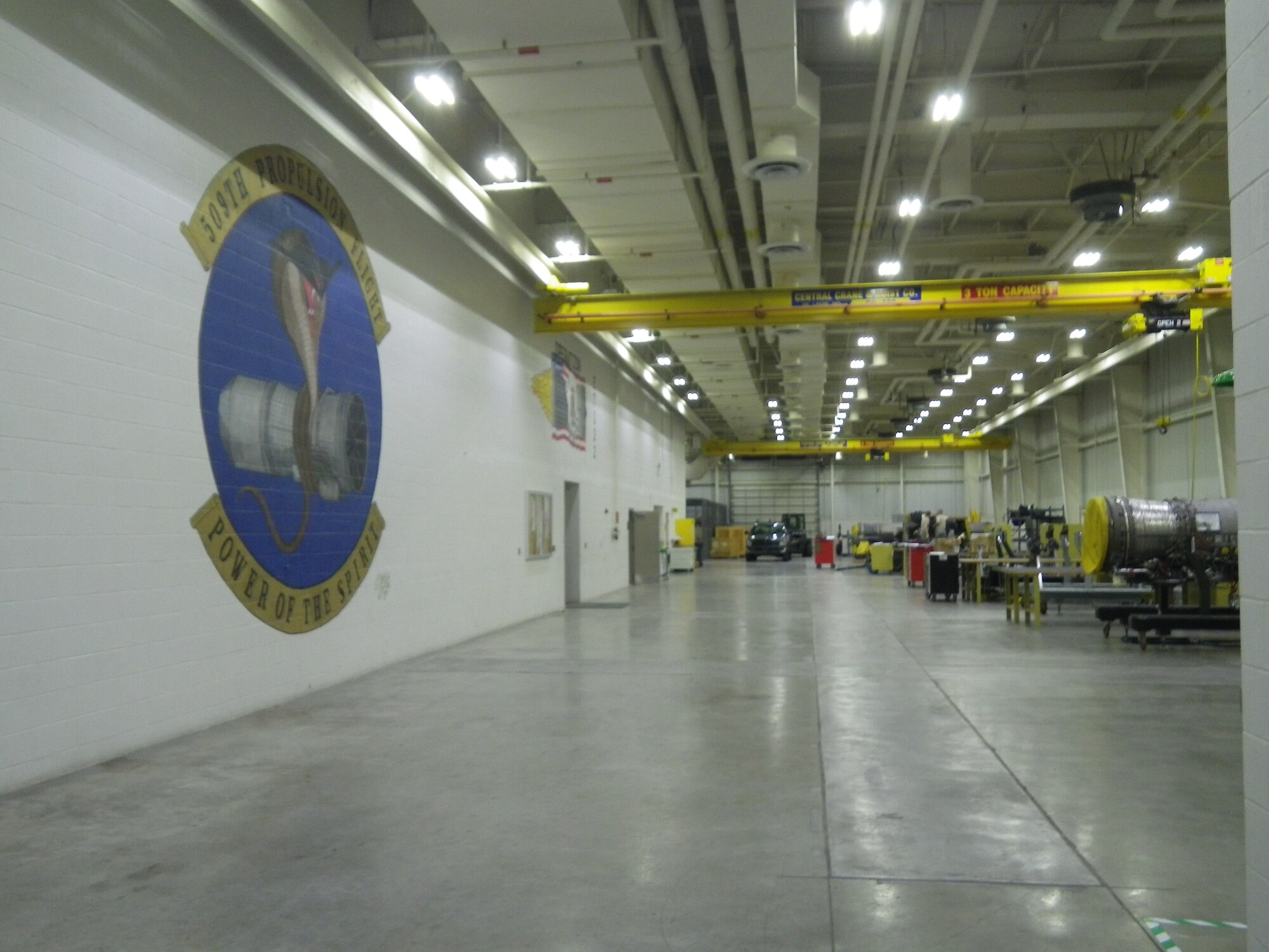 A photo of  lighting after replacement in one of our high-bay facilities at Whiteman Air Force Base, Mo., April 19, 2013. (Courtesy photo)
