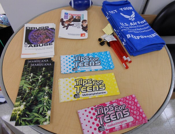 Pamphlets were handed out at the Joint Base Charleston – Air Base Exchange and Weapons Station Navy Exchange April 27, 2013 as part of Drug Enforcement Administration National Prescription Drug Take Back Day. The National Prescription Drug Take Back Day aims to provide a safe, convenient, and responsible means of disposal, while also educating the general public about the potential for abuse of these medications. Both sites, JB Charleston – Air Base and Weapons Station, collected more than 75 pounds of unwanted/expired prescription medication total. (U.S. Air Force photo/Staff Sgt. Anthony Hyatt)