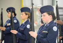 Air Force Junior Reserve Officer Training Corps Cadet Senior Master Sgt. Mariah Harkins, of  Middletown High School during open ranks inspection at the 2013 JROTC drill competition, April 20, 2013 at Dover Air Force Base, Del. The event was hosted by the 436th Logistics Reainness Squadron, 436th Airlift Wing, Dover AFB. (U.S. Air Force photo/Greg L. Davis)