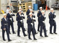 Cadets of Air Force Junior Reserve Officer Training Corps unit 941, Caesar Rodney High School, Camden, Del., perform their armed drill routine during the 2013 JROTC drill competition, April 20, 2013, Dover Air Force Base, Del. The 436th Logistics Readiness Squadron, 436th Airlift Wing, Dover AFB hosted the competition. (U.S. Air Force photo/Greg L. Davis)