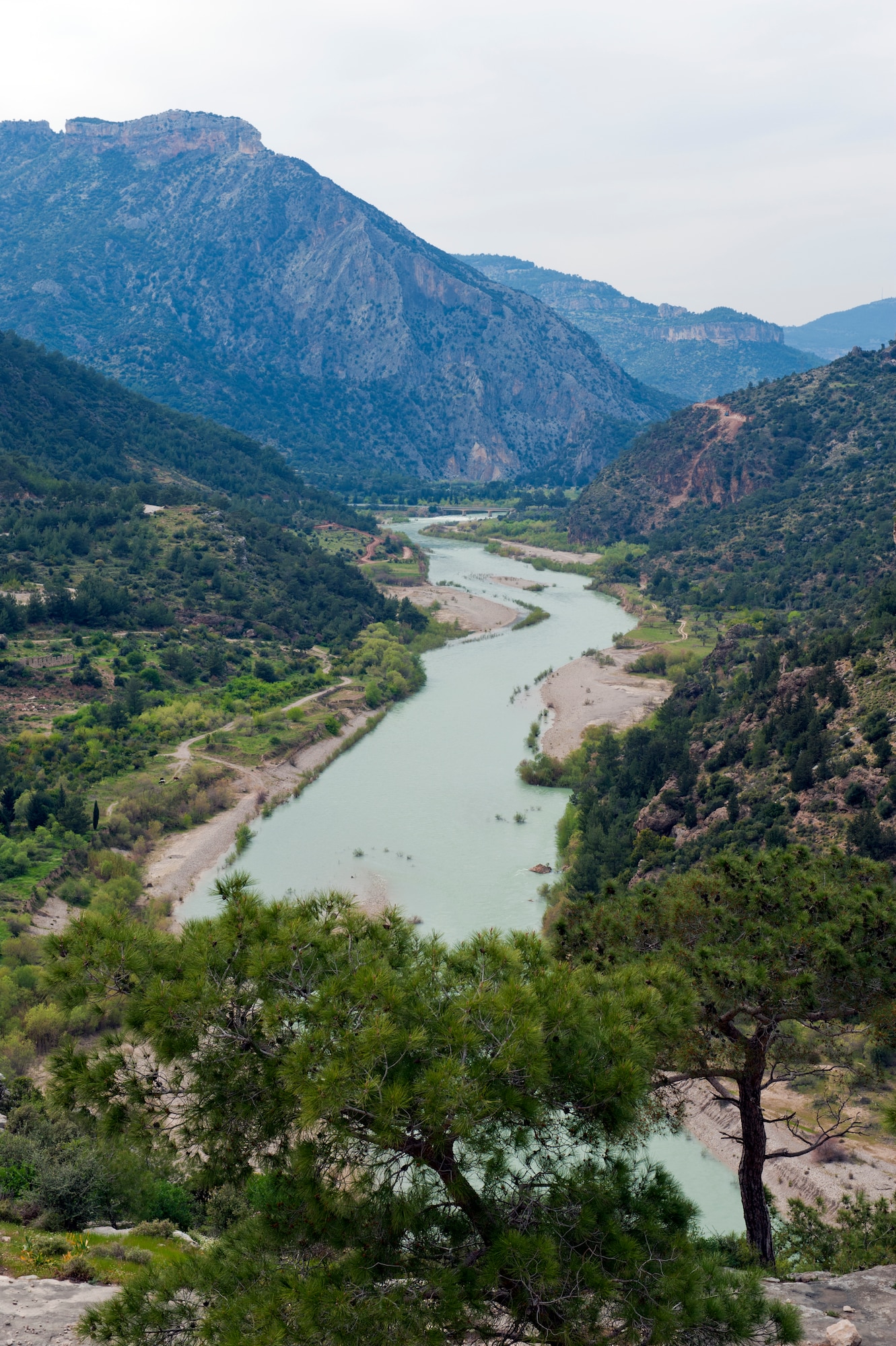 The Goksu River lolls in the valley in the Taurus Mountains of Turkey, March 31, 2013. In 1190, Holy Roman Emperor Frederick I fell off his horse and drowned in this river. (U.S. Air Force photo by Senior Airman Daniel Phelps/Released)