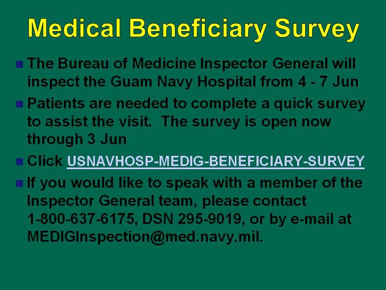 130503 - USNHG Inspection survey