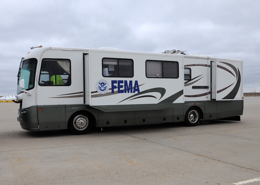 A Federal Emergency Management Agency vehicle sits on Grand Forks Air Force Base, N.D., May 2, 2013. The base served as a staging area in late April and early May for Federal Emergency Management Agency flood supplies that, thankfully, weren’t needed. (U.S. Air Force photo/Airman 1st Class Ashley Nicole Taylor) 

