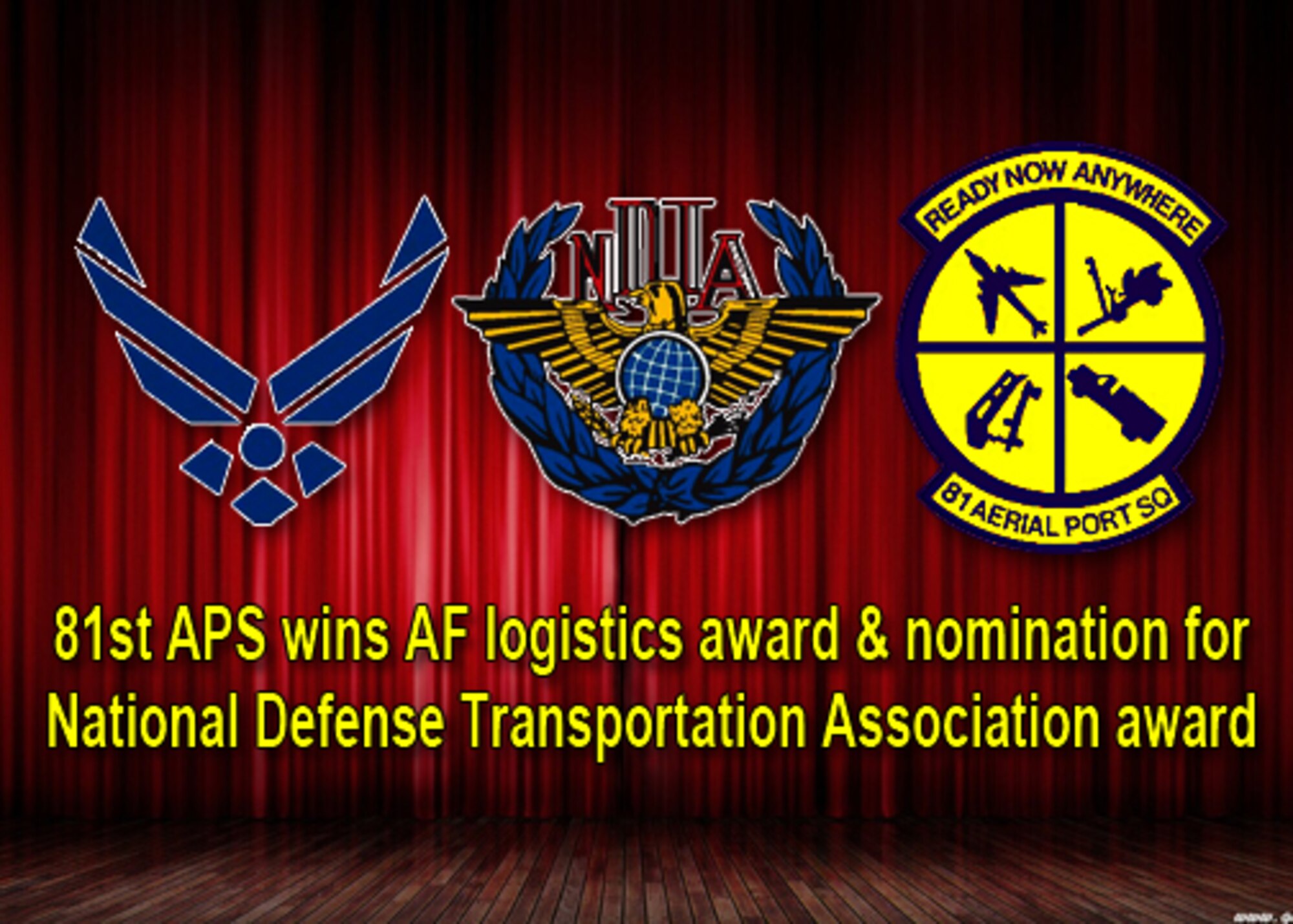 The 81st Aerial Port Squadron here was recently named a 2012 Air Force nominee for externally sponsored logistics awards nominee in the National Defense Transportation Association Unit Awards category by the Air Force Logistics Annual Awards Office.  (U.S. Air Force Reserve Illustration by Michael Dukes)

