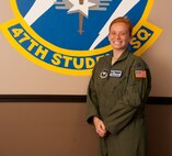 Capt. Jennifer Moore, 47th Student Squadron assistant director of operations, at Laughlin Air Force Base, Texas, May 2, 2013. Moore was named the 2012 Best Flight Commander in Air Education and Training Command for overseeing more than 200 lieutenants during their time between entering active duty and beginning pilot training. (U.S. Air Force photo/2nd Lt. Evan Ross)