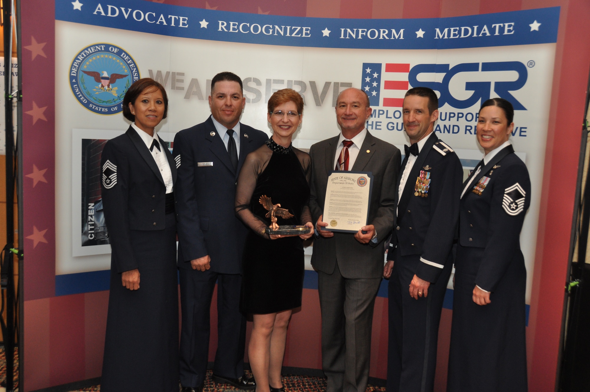 SRP was one of three distinguished with the ESGR Pro Patria Award in recognition of extraordinary support of its employees who serve in the Arizona National Guard and Reserve.  And is one of Arizona’s top three employers competing for the Secretary of Defense Employer Freedom Award at the National level. (Courtesy Photo)