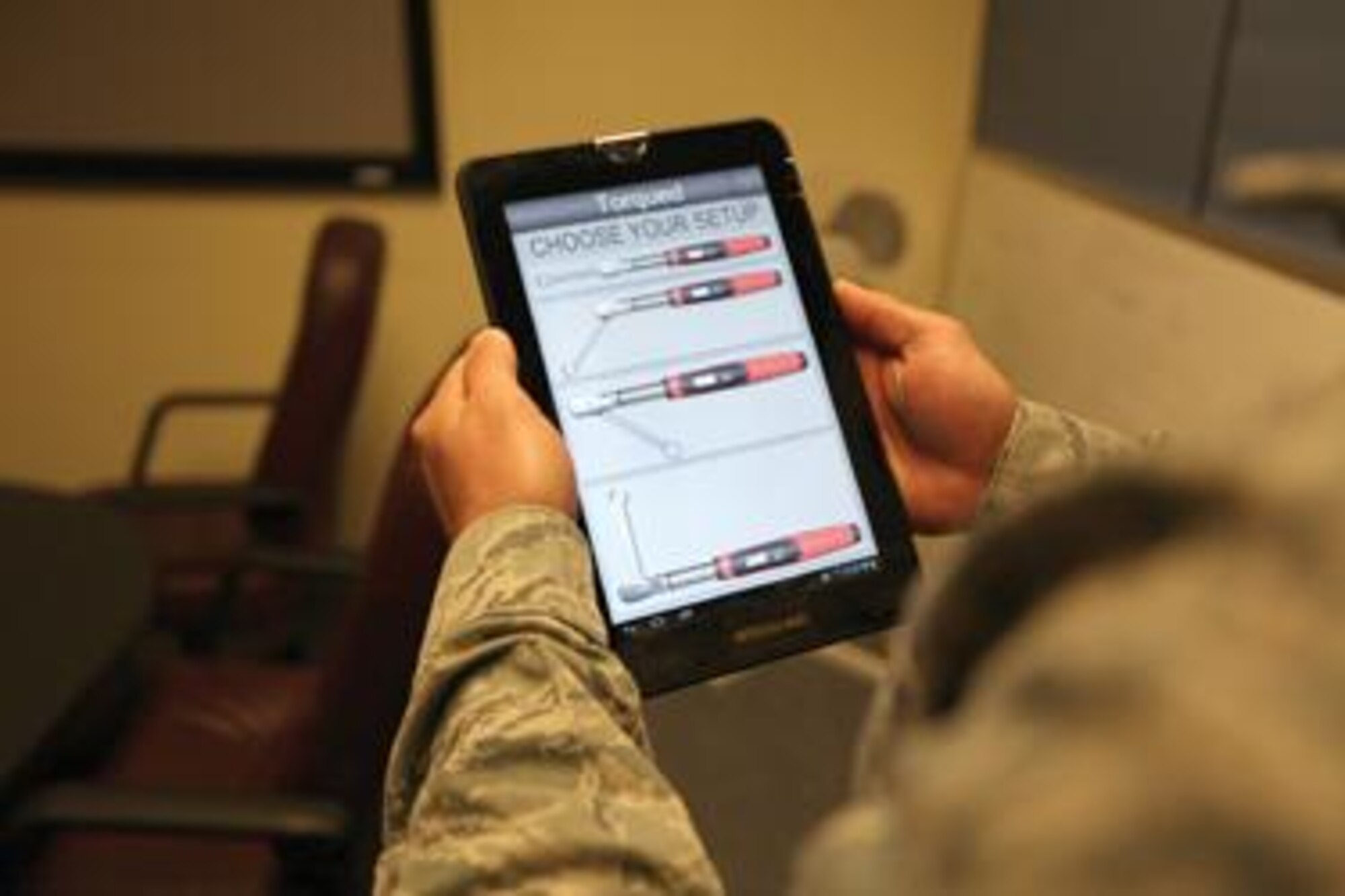 The new "Tourqued" app released by the 367th Training Support Squadron Instructional Training Unit at Hill Air Force Base, Utah, was designed to give Air Force maintainers the ability to calculate complicated touque settings on the fly while on the flight line. (Courtesy photo)