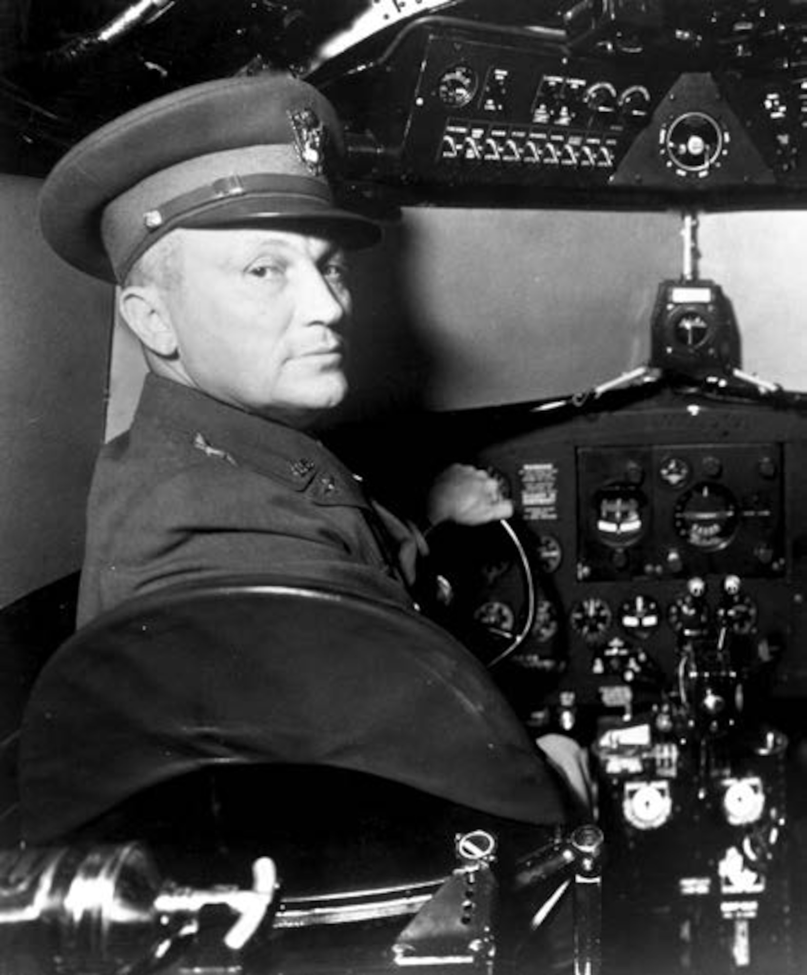Maj. Gen. Frank Andrews, Commanding General of GHQ Air Force in cockpit of his
C–32 command plane in 1936. (file photo)
