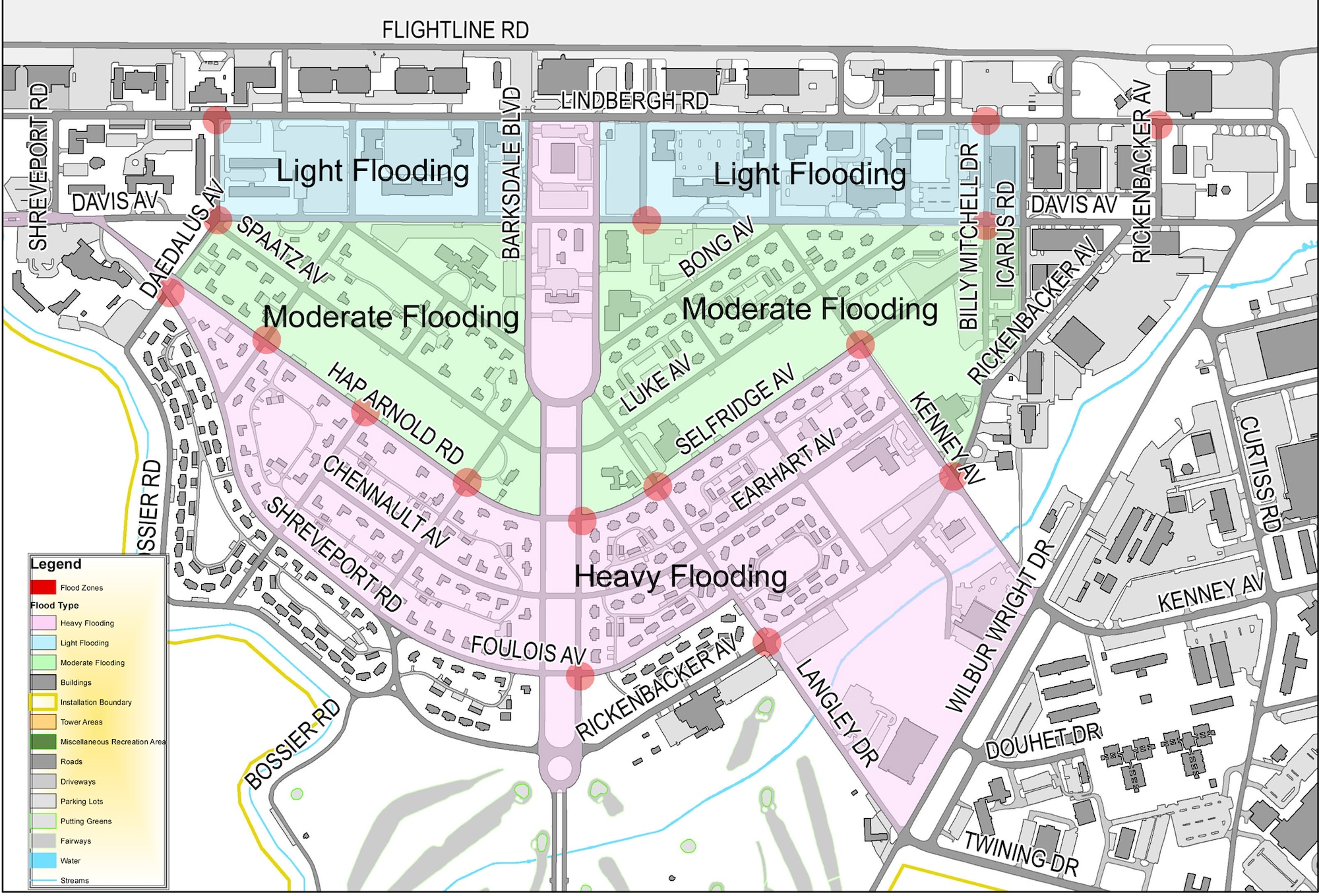 Barksdale Air Force Base Flood Zones (courtesy photo /2nd Civil Engineeremergency management)
