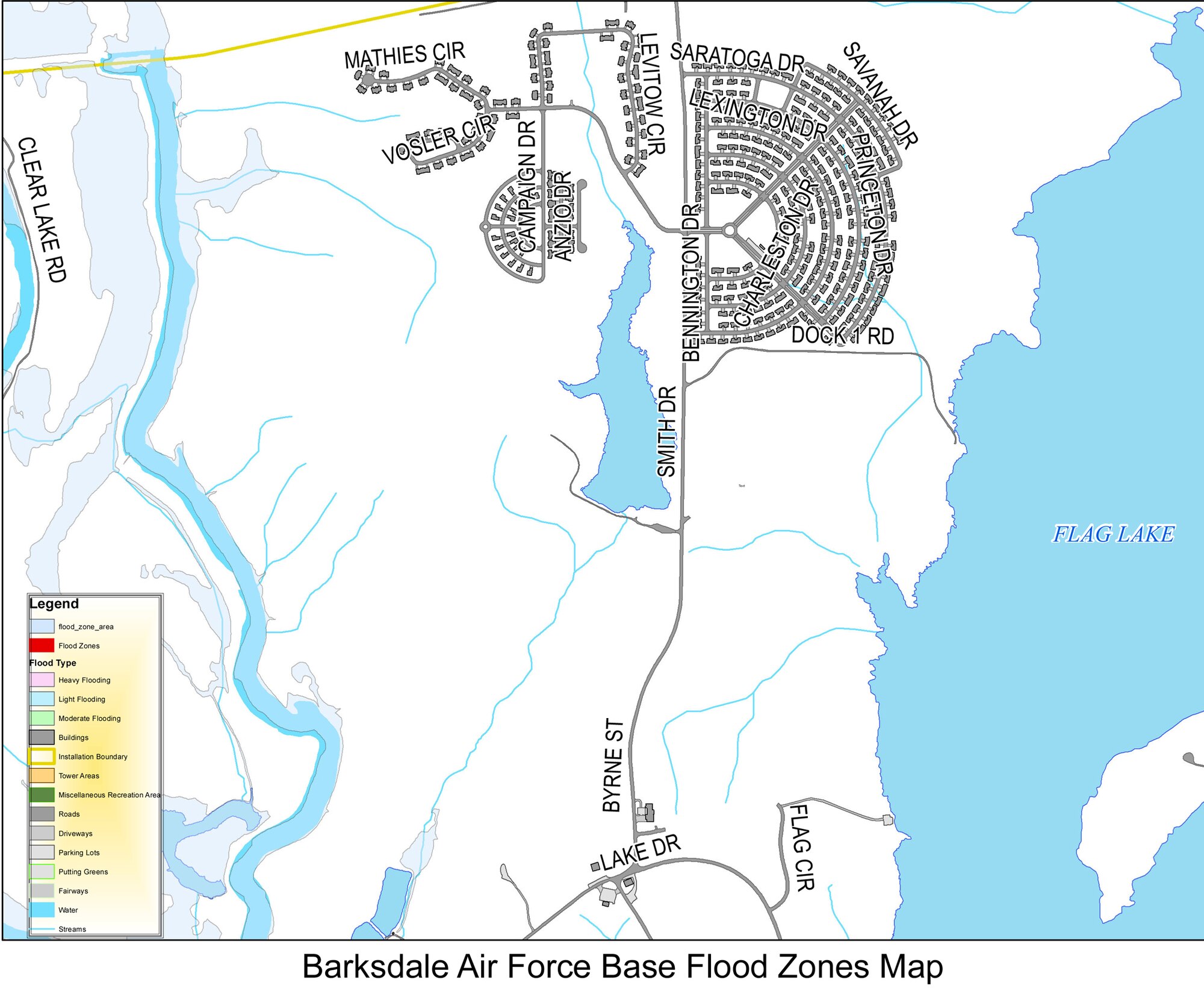 Barksdale Air Force Base Flood Zones (courtesy photo /2nd Civil Engineeremergency management)