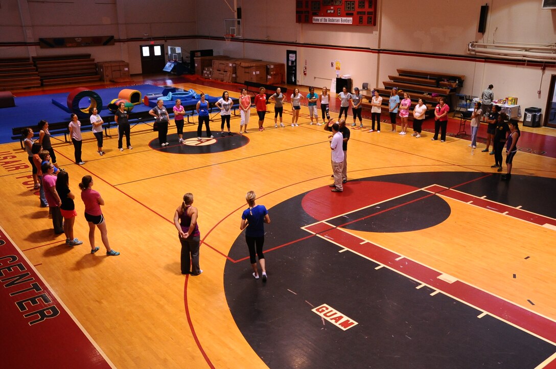 Members of Team Andersen’s “Hearts Apart” program participated in a self-defense class at the Hot spot gym on Andersen Air Force Base, Guam, April 30, 2013.  This was one of several events held in the month of April as part of Sexual Assault Awareness Month. (U.S. Air Force photo by Airman 1st Class Adarius Petty/Released)