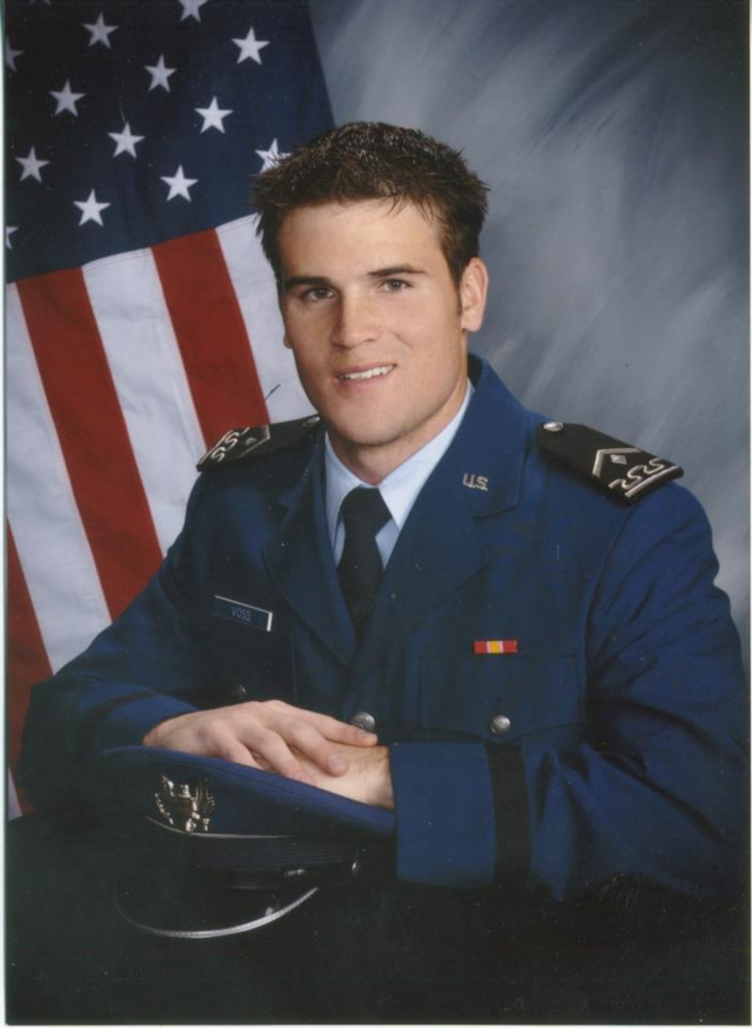 Captain Mark T. "Tyler" Voss, 27, from Boerne, Texas, shown here in an Air Force Academy photo, died on 3 May when his aircraft crashed shortly after takeoff near Bishkek, Kyrgyzstan. (Courtesy photo)