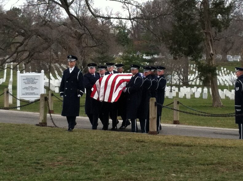 Chaplain (Lt. Col.) Karis Graham, presides over a funeral of a deceased Airman at Arlington National Cemetary, Virginia. Graham comes to the Niagara Falls Air Reserve Station after serving in both the U.S. Navy and Air Force as a Lutheran Chaplain. (Courtesy Photo)