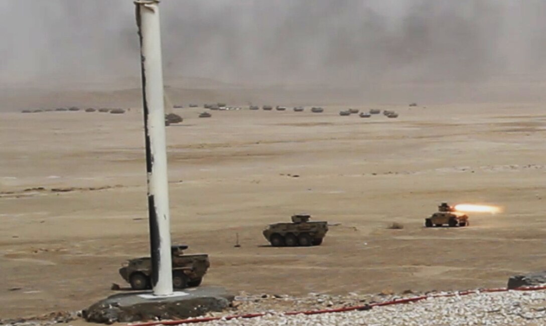 U.S. Marines and Sailors assigned to the 26th Marine Expeditionary Unit (MEU), conduct the final Eagle Resolve exercise with members of the Qatar Emiri Land Forces, in Al Galail, Qatar, May 2, 2013. Eagle Resolve is an annual multilateral exercise designed to enhance regional cooperative defense efforts in the Gulf Cooperation Council nations and U.S. Central Command. The 26th MEU is deployed to the 5th Fleet area of operations as part of the Kearsarge Amphibious Ready Group. The 26th MEU operates continuously across the globe, providing the president and unified combatant commanders with a forward-deployed, sea-based quick reaction force. (U.S. Marine Corps photograph by Gunnery Sgt. Michael Kropiewnicki, 26th MEU Combat Camera/Released)