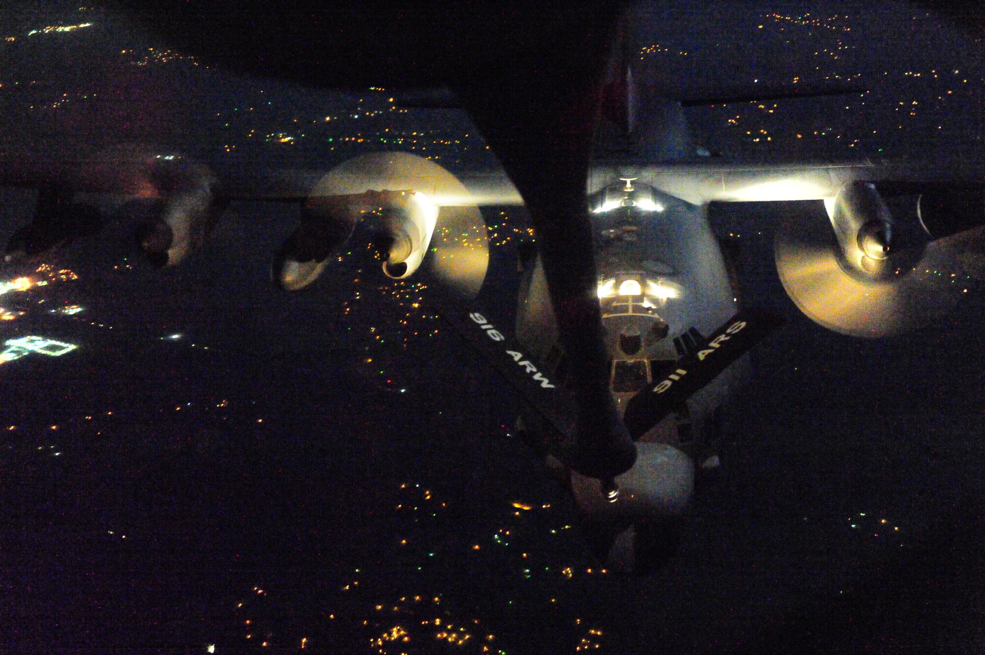 A U.S. Air Force AC-130H Spectre Gunship from the 1st Special Operations Wing prepares to receive fuel during an aerial refueling mission during Emerald Warrior 2013, Tyndall Air Force Base, Fla., April 25. The primary purpose of Emerald Warrior is to exercise special operations components in urban and irregular warfare settings to support combatant commanders. Emerald Warrior leverages lessons from Operation Iraqi Freedom, Operation Enduring Freedom and other historical lessons to provide better trained and ready forces to combatant commanders. (U.S. Air Force photo by Staff Sgt. Elizabeth Rissmiller)(Released)