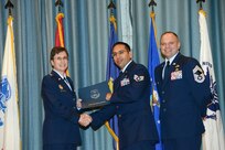 U.S. Air Force personnel at Joint Base San Antonio received their associates, bachelors, and masters degrees May 3, at a ceremony in the Fleenor Auditorium Joint Base San Antonio-Randolph. The Community College of the Air Force provides two year applied science degrees as part Air University's military education system. (U.S. Air Force photo by Benjamin Faske) (released)