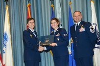 U.S. Air Force personnel at Joint Base San Antonio received their associates, bachelors, and masters degrees May 3, at a ceremony in the Fleenor Auditorium Joint Base San Antonio-Randolph. The Community College of the Air Force provides two year applied science degrees as part Air University's military education system. (U.S. Air Force photo by Benjamin Faske) (released)
