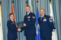 U.S. Air Force personnel at Joint Base San Antonio received their associates, bachelors, and masters degrees May 3, at a ceremony in the Fleenor Auditorium Joint Base San Antonio-Randolph. The Community College of the Air Force provides two year applied science degrees as part Air University's military education system. (U.S. Air Force photo by Benjamin Faske) (released)