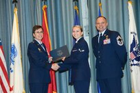 U.S. Air Force personnel at Joint Base San Antonio received their associates, bachelors, and masters degrees May 3, at a ceremony in the Fleenor Auditorium Joint Base San Antonio-Randolph. The Community College of the Air Force provides two year applied science degrees as part Air University's military education system. (U.S. Air Force photo by Benjamin Faske) (released)