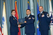 U.S. Air Force personnel at Joint Base San Antonio received their associates, bachelors, and masters degrees May 3, at a ceremony in the Fleenor Auditorium Joint Base San Antonio-Randolph. The Community College of the Air Force provides two year applied science degrees as part Air University's military education system. (U.S. Air Force photo by Benjamin Faske) (released)