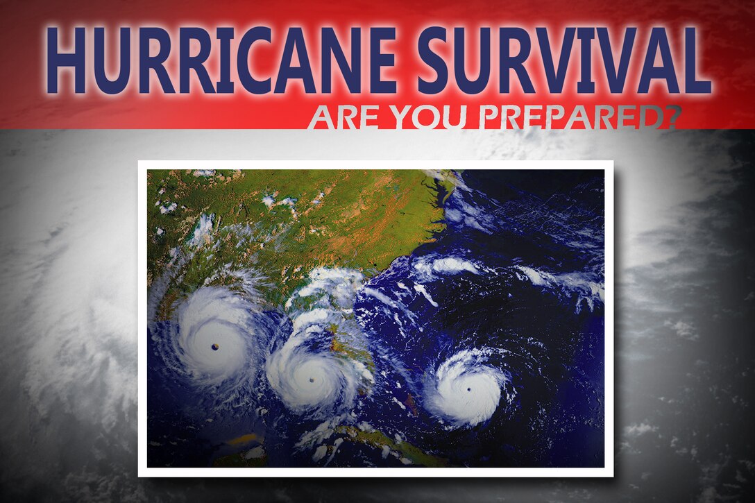 Hurricane season begins in June, and there are many resources available to help families prepare and keep safe. For in-depth information, contact your unit emergency management representative, 23d Civil Engineer Squadron Office of Emergency Management, local National Weather Service office or local American Red Cross chapter. (U.S. Air Force illustration by Staff Sgt. Jamal D. Sutter/Released)
