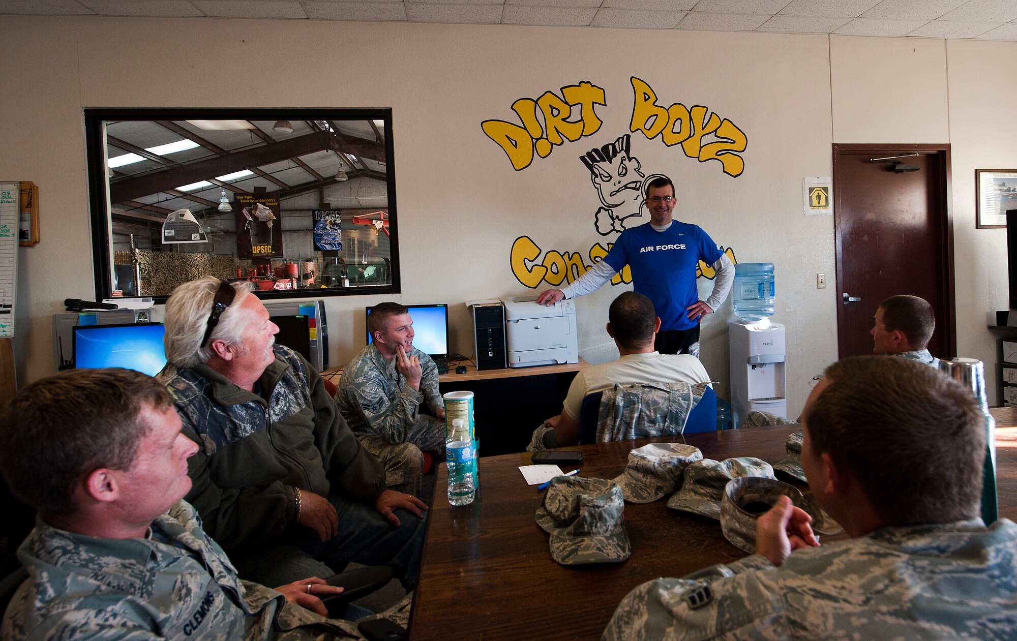 U.S. Air Force Master Sgt. Simon Wess, 7th Civil Engineer Squadron, talks to Airmen about resiliency May 3, 2013, at Dyess Air Force Base Texas. Wess will participate in the archery and air pistol portion of the 2013 Warrior Games. The Warrior Games bring military members and veterans from the Air Force, Army, Marines, Navy/Coast Guard, Special Operations Command, and British warrior team together to participate in an Olympic-style competition, which includes sitting volleyball, wheel chair basketball, swimming, cycling, track and field, archery and competitive shooting, and are open to all wounded, ill and injured members. While deployed in 2005, Wess suffered damage to his lungs. He also copes with survivor guilt after his convoy was attacked during a deployment to Afghanistan in 2009 and 2010. (U.S. Air Force photo by Airman 1st Class Damon Kasberg/ Released)