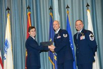 U.S. Air Force personnel at Joint Base San Antonio received their associates, bachelors, and masters degrees May 3, at a ceremony in the Fleenor Auditorium Joint Base San Antonio-Randolph. The Community College of the Air Force provides two year applied science degrees as part Air University's military education system. (U.S. Air Force photo by Benjamin Faske) (released)
