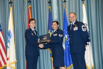 U.S. Air Force personnel at Joint Base San Antonio received their associates, bachelors, and masters degrees May 3, at a ceremony in the Fleenor Auditorium Joint Base San Antonio-Randolph. The Community College of the Air Force provides two year applied science degrees as part Air University's military education system. (U.S. Air Force photo by Benjamin Faske) (released)