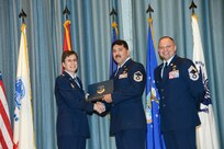 U.S. Air Force personnel at Joint Base San Antonio received their associates, bachelors, and masters degrees May 3, at a ceremony in the Fleenor Auditorium Joint Base San Antonio-Randolph. The Community College of the Air Force provides two year applied science degrees as part Air University's military education system. (U.S. Air Force photo by Benjamin Faske) (released)