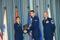 U.S. Air Force personnel at Joint Base San Antonio received their associates, bachelors, and masters degrees May 3, at a ceremony in the Fleenor Auditorium Joint Base San Antonio-Randolph. The Community College of the Air Force provides two year applied science degrees as part Air University's military education system. (U.S. Air Force photo by Benjamin Faske) (released)