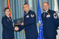 U.S. Air Force personnel at Joint Base San Antonio received their associates, bachelors, and masters degrees May 3, at a ceremony in the Fleenor Auditorium Joint Base San Antonio-Randolph. The Community College of the Air Force provides two year applied science degrees as part Air University's military education system. (U.S. Air Force photo by Benjamin Faske) (released)