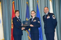 U.S. Air Force personnel at Joint Base San Antonio received their associates, bachelors, and masters degrees May 3, at a ceremony in the Fleenor Auditorium Joint Base San Antonio-Randolph. The Community College of the Air Force provides two year applied science degrees as part Air University's military education system. (U.S. Air Force photo by Benjamin Faske) (released)