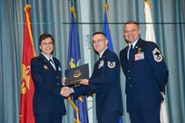 U.S. Air Force personnel at Joint Base San Antonio received their associates, bachelors, and masters degrees May 3, at a ceremony in the Fleenor Auditorium Joint Base San Antonio-Randolph. The Community College of the Air Force provides two year applied science degrees as part Air University's military education system. (U.S. Air Force photo by Benjamin Faske) (released)