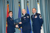 U.S. Air Force personnel at Joint Base San Antonio received their associates, bachelors, and masters degrees May 3, at a ceremony in the Fleenor Auditorium Joint Base San Antonio-Randolph. The Community College of the Air Force provides two year applied science degrees as part Air University's military education system. (U.S. Air Force photo by Benjamin Faske) (released)