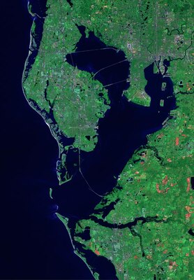Tampa Bay from a NASA satellite.  