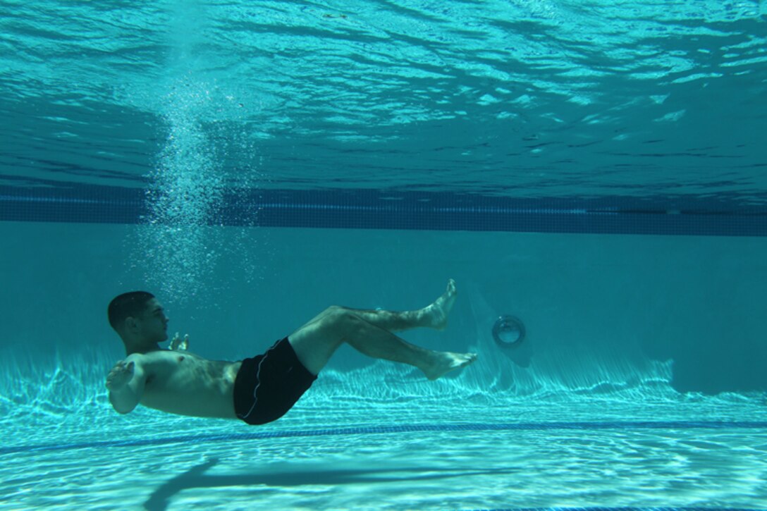 The average temperature aboard the Combat Center during the summer is 98 degrees and with the summer approaching, the days are beginning to heat up. The base provides a cost-efficient and convenient way for service members and their families to escape the desert heat. The Combat Center offers a small water park for children and five pools to help people keep cool this summer. (Official USMC photo by Cpl. Sarah Dietz/Released)
