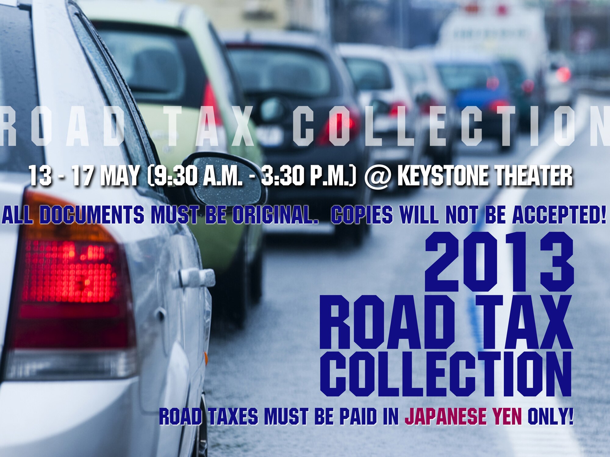 Okinawa Road Tax collection 2013 (U.S. Air Force graphic by Naoko Shimoji)
