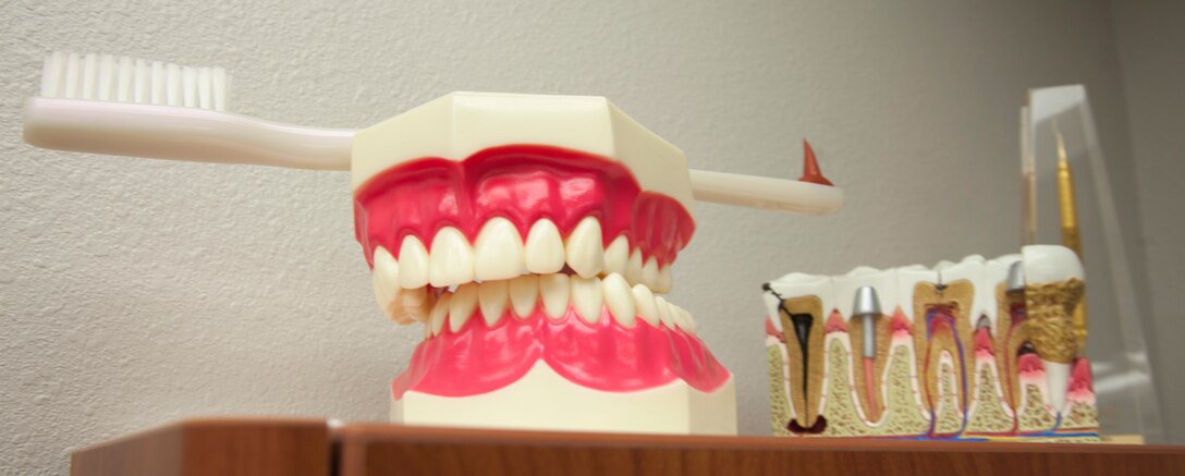 Dental decorations line the wall in a dental operations room at Laughlin Air Force Base, Texas, May 6, 2013. The dental clinic on base kept Laughlin’s dental readiness at 99.3 percent throughout the first quarter of fiscal 2013. (U. S. Air Force photo/Airman 1st Class John D. Partlow)