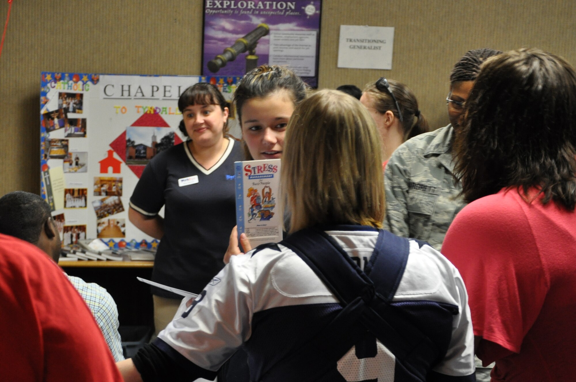 One hundred and eight spouses and children were treated to free food, door prizes, a children’s craft area and an assortment of information about the base during Military Spouse Appreciation Day May 3 at the Airman and Family Readiness Center. (U.S. Air Force photo by Airman 1st Class Alex Echols)