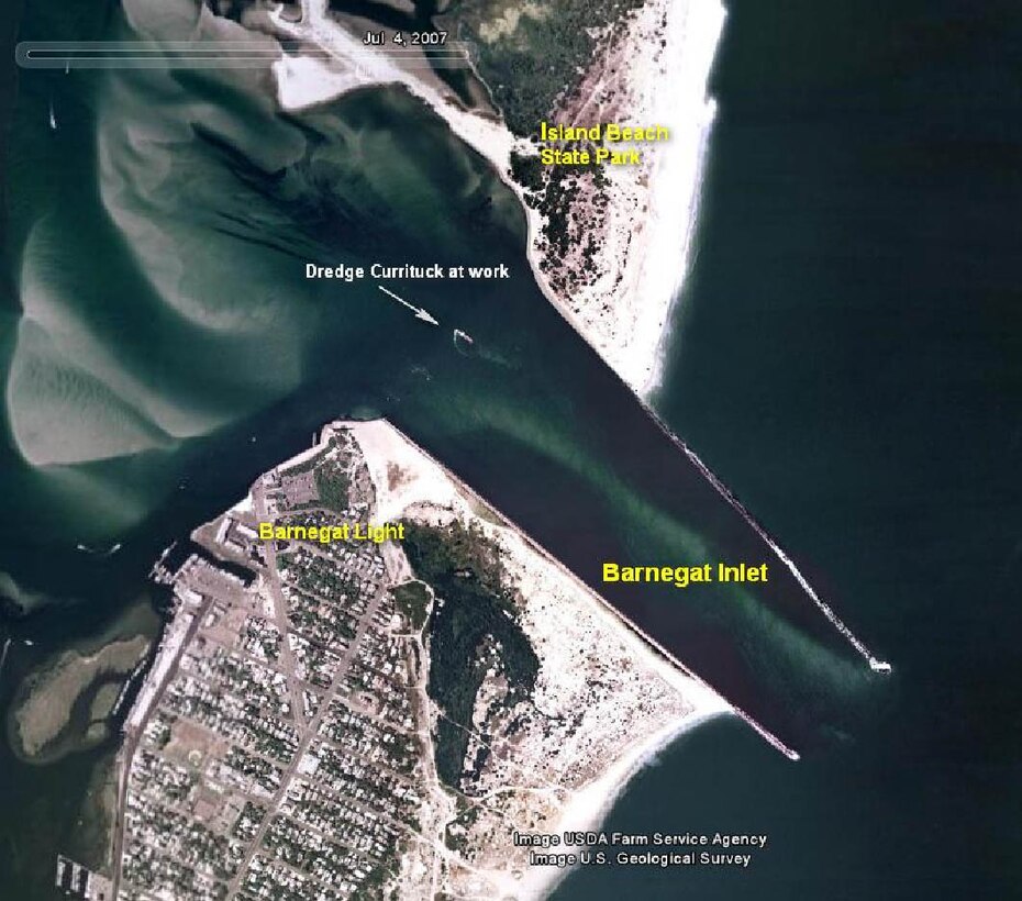 The U.S. Army Corps of Engineers Philadelphia District's project at Barnegat Inlet requires dredging to provide a safe, reliable navigation channel for one of the most dangerous inlets on the east coast.  The project is critical to a large fishing fleet consisting of full-time commercial, charter and recreational vessels that contribute to the economic value of the nation. 