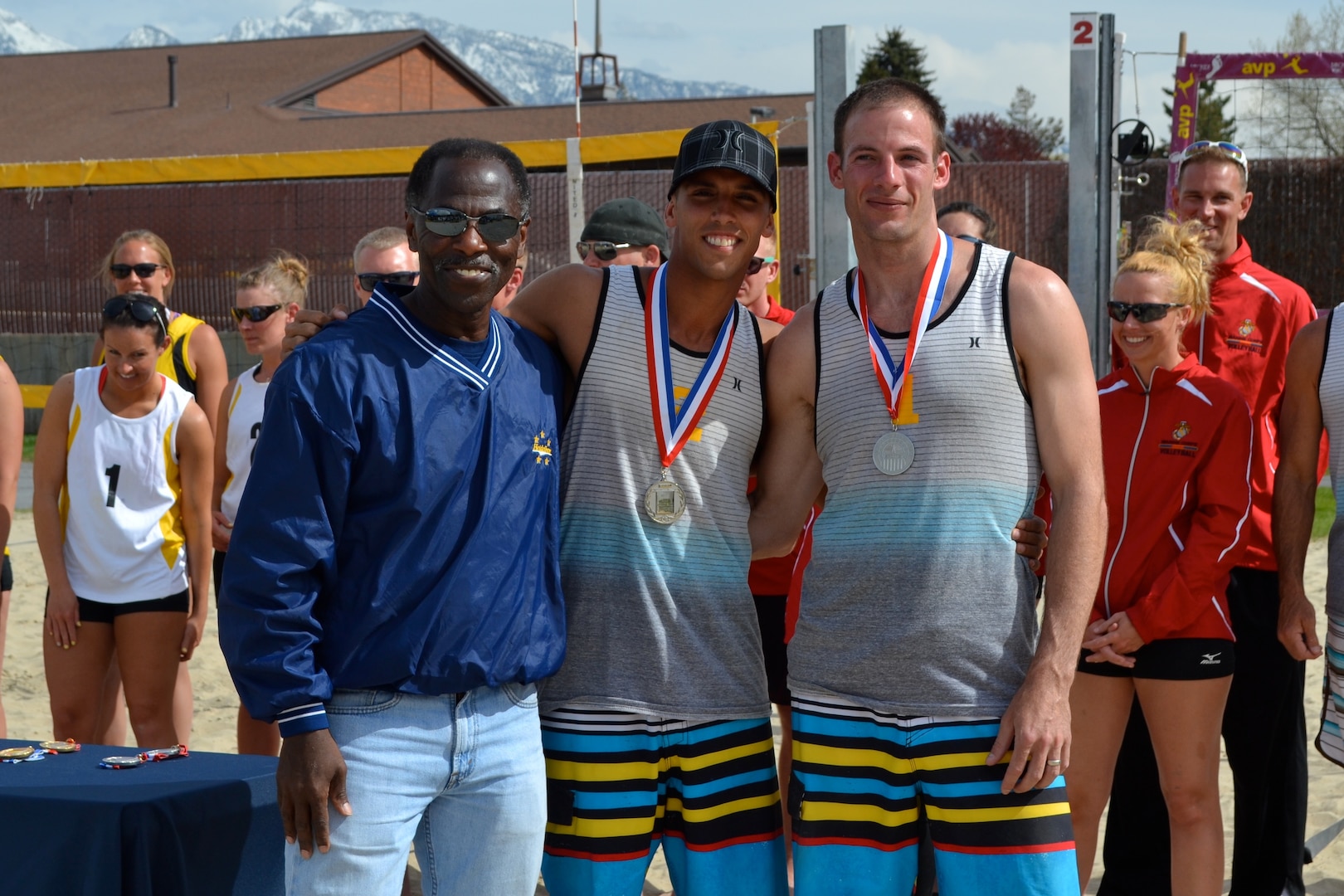 Navy No. 2 -- Lt. Chris Lambert of Naples, Italy, and Seaman Noel Garcia of Islamorado, Fla take silver at the 2013 Beach Volleyball Championship at Hill AFB, UT