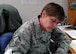 Missouri Air National Guard Master Sgt. Cheryl Ropp, of the 131st Bomb Wing, completes paperwork during drill weekend to ensure military entitlements are processed on time at Whiteman Air Force Base, Mo., May 5.  (U.S. Air National Guard photo by Staff Sgt. Traci Payne/RELEASED)