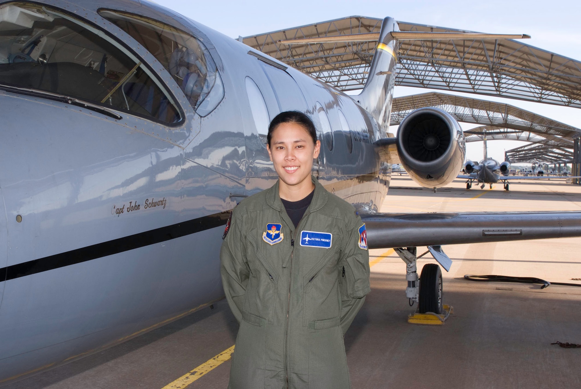 Then 1st Lt. Victoria A. Pinckney from Class 10-13 and now a captain was killed in a KC-135 Stratotanker crash May 3 near Chon-Aryk, Kyrgyzstan. Other deceased Airmen are: Tech. Sgt. Herman Mackey III, 30, from Bakersfield, Calif., and Capt. Mark T. Voss, 27, from Boerne, Texas. All the Airmen were deployed from the 93rd Air Refueling Squadron, Fairchild Air Force Base, Wash., and deployed to the Transit Center at Manas, near Bishkek Kyrgyzstan. (U.S. Air Force photo/ Terry Wasson)