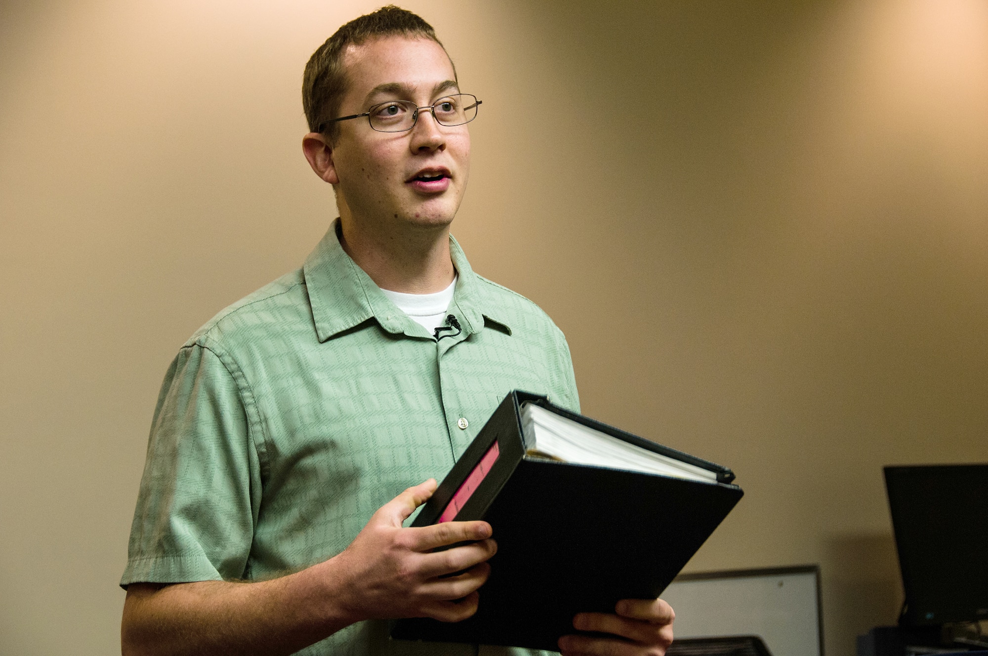 Corey Runge, a member of the AFRC Technical Order Distribution Office, was part of the team the tested and fielded the iPad eTools Lite solution. He said maintainers are calling the iPad 'the greatest thing since sliced bread, a game changer." (U.S. Air Force photo/Staff Sgt. Alexy Saltekoff)